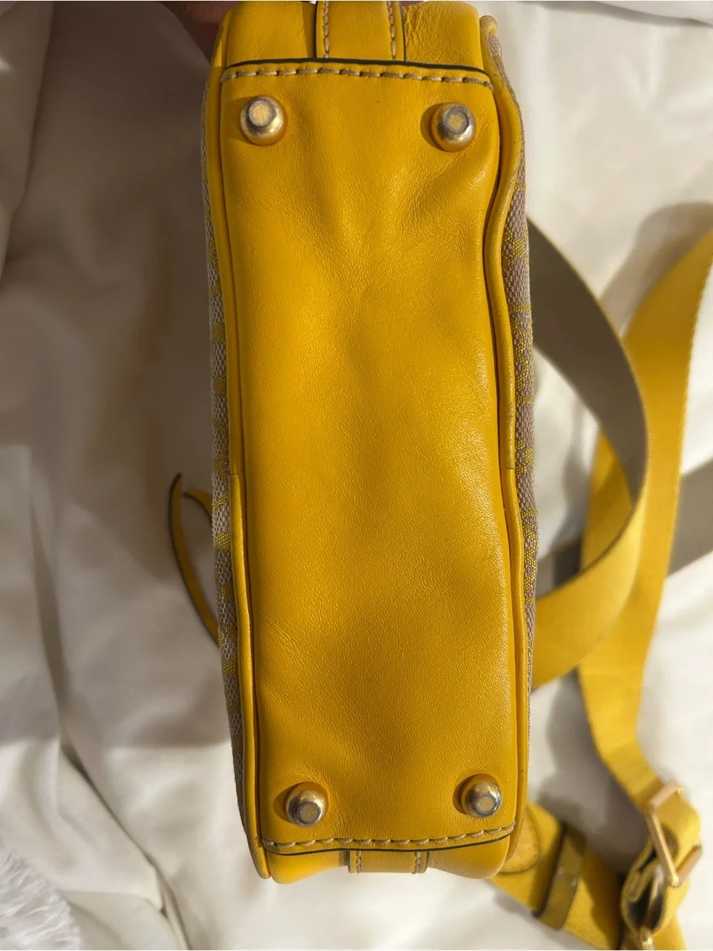Tory Burch Yellow Logo Jacquard Crossbody Camera Bag